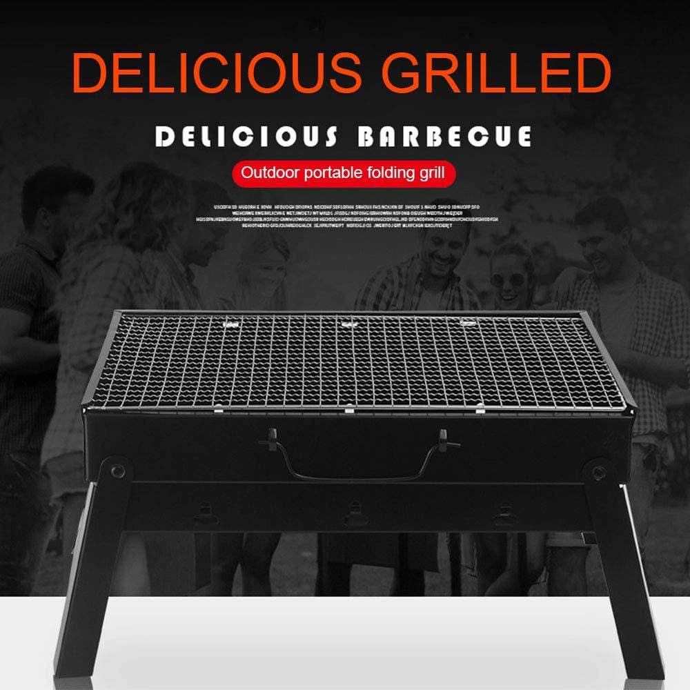 Small Portable Charcoal Barbecue Grill for Camping Hiking Picnics Traveling