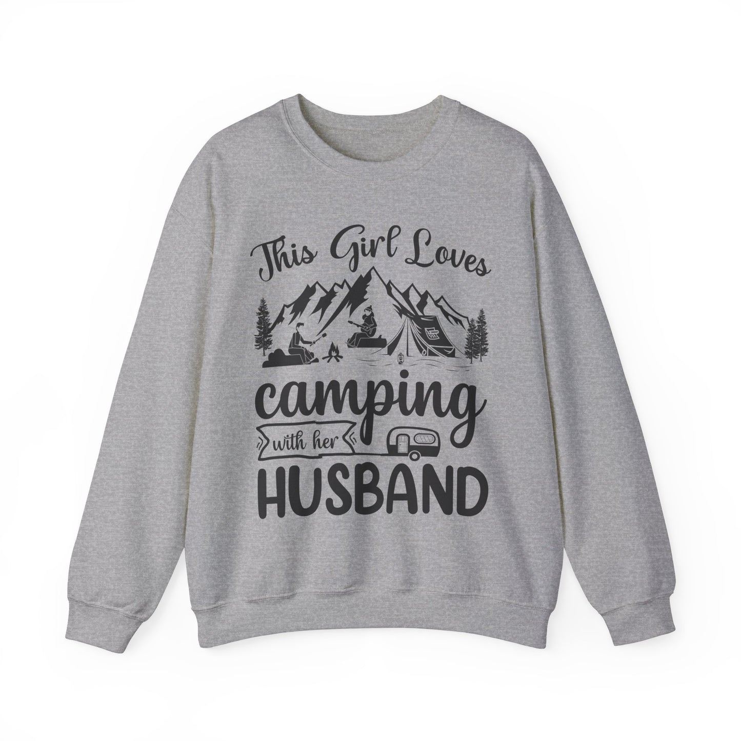 This Girls Loves Camping with Her Husband - Heavy Blend™ Crewneck Sweatshirt