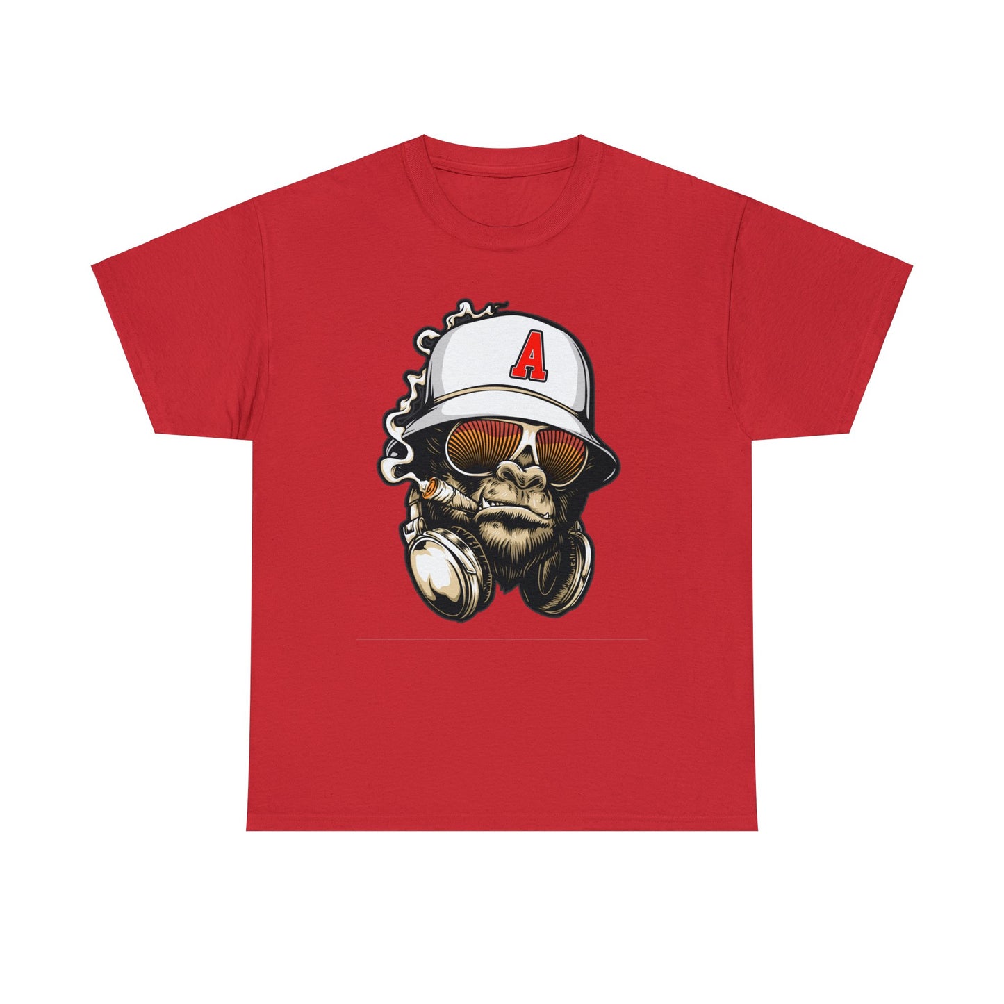 Gorilla Smoking Red (A) - Heavy Cotton Tee