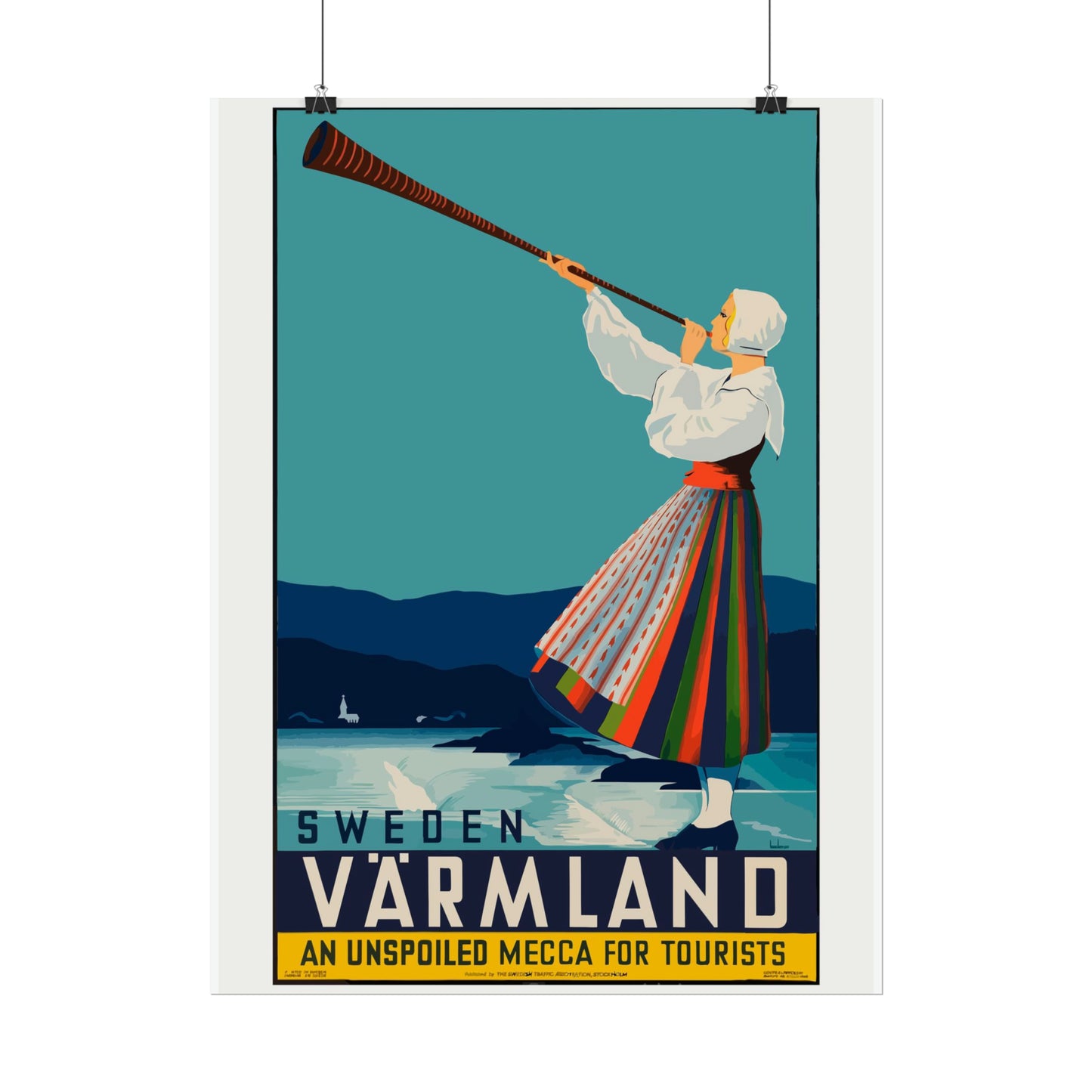 Vintage Travel Poster - Sweden - Rolled Poster