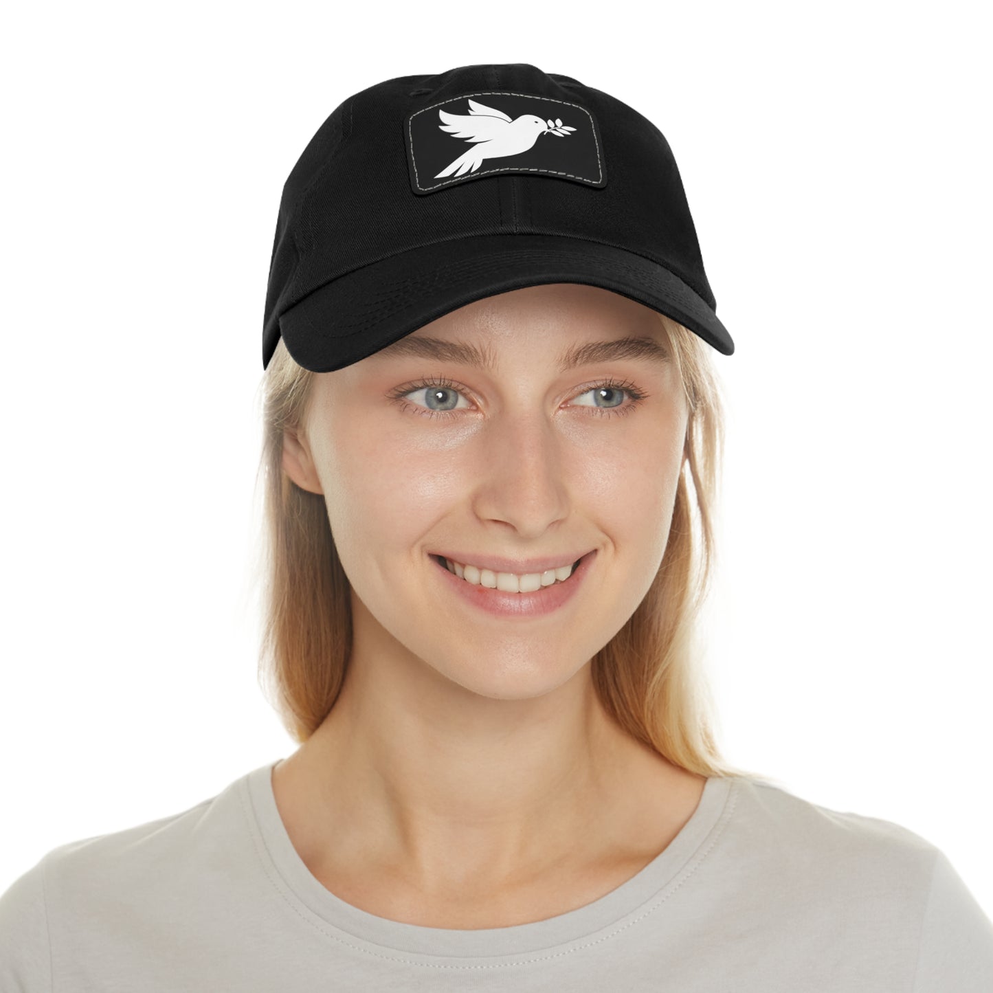 Peace Dove - Hat with Rectangle Leather Patch