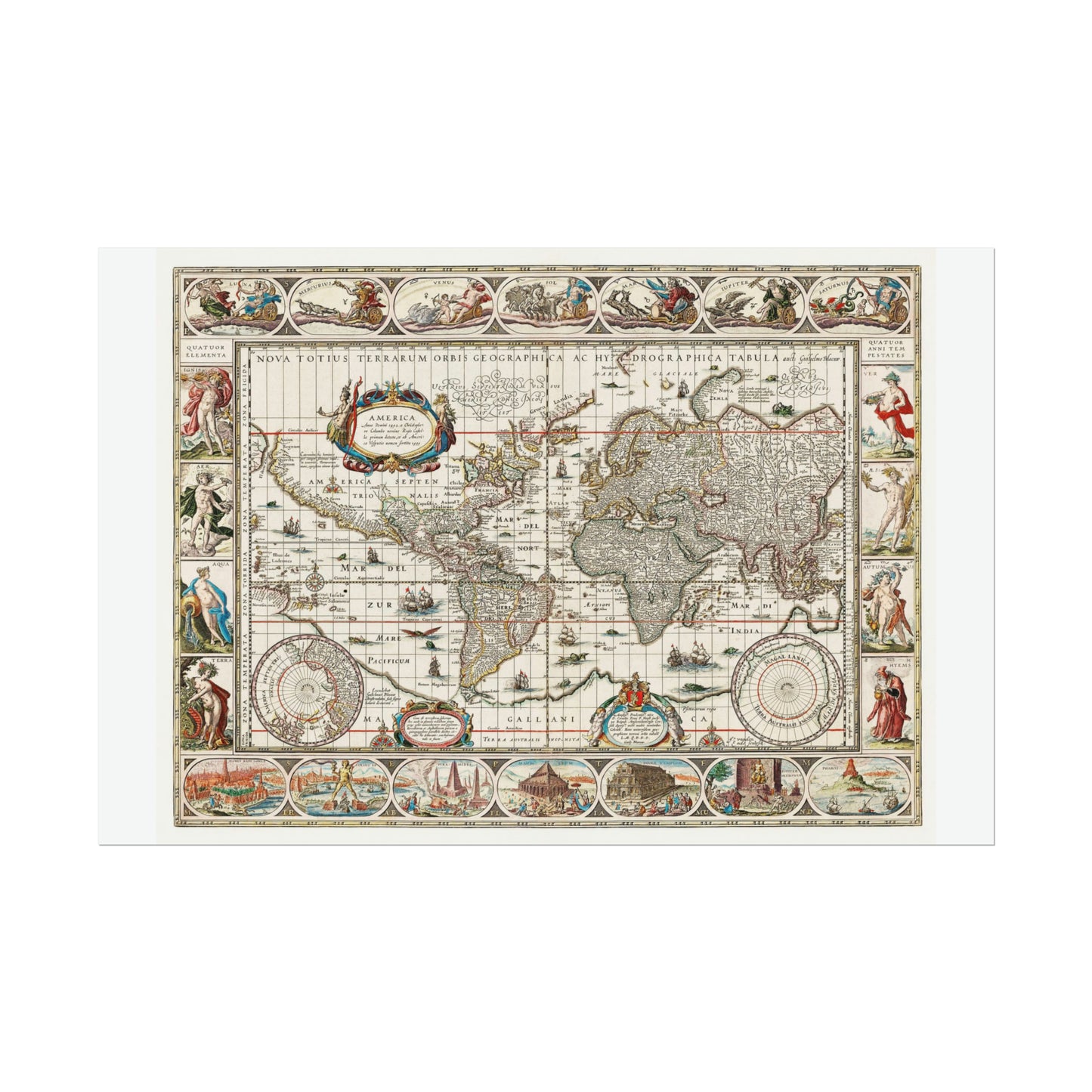 Vintage World Map 5 - Rolled Poster