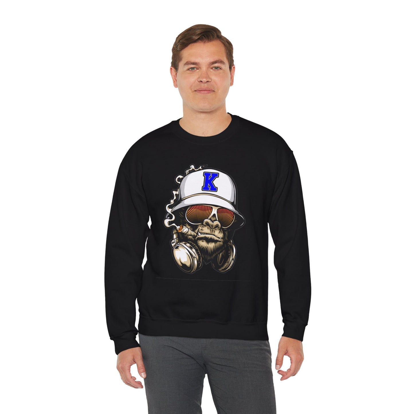 Gorilla Smoking (K) - Heavy Blend™ Crewneck Sweatshirt