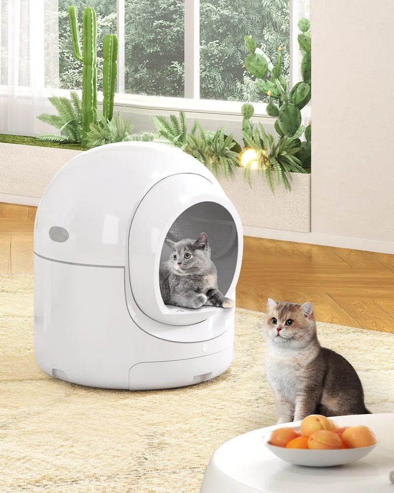 Self-Cleaning Cat Litter Box, 85L Extra Large Automatic Cat Litter Box with App Control, Smart Cat Litter Box with Safety Protection,Odor-Removal&Weight Monitoring, for Multiple Cats.