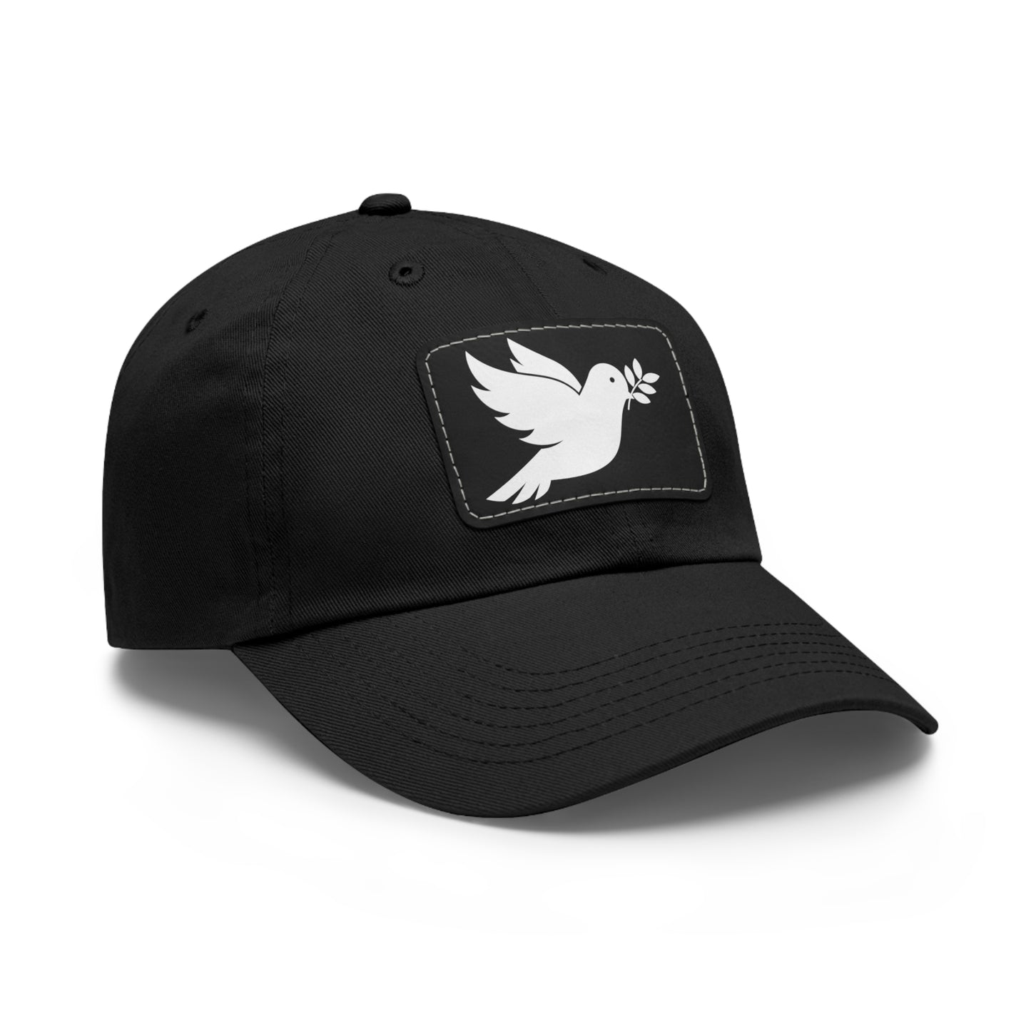 Peace Dove - Hat with Rectangle Leather Patch