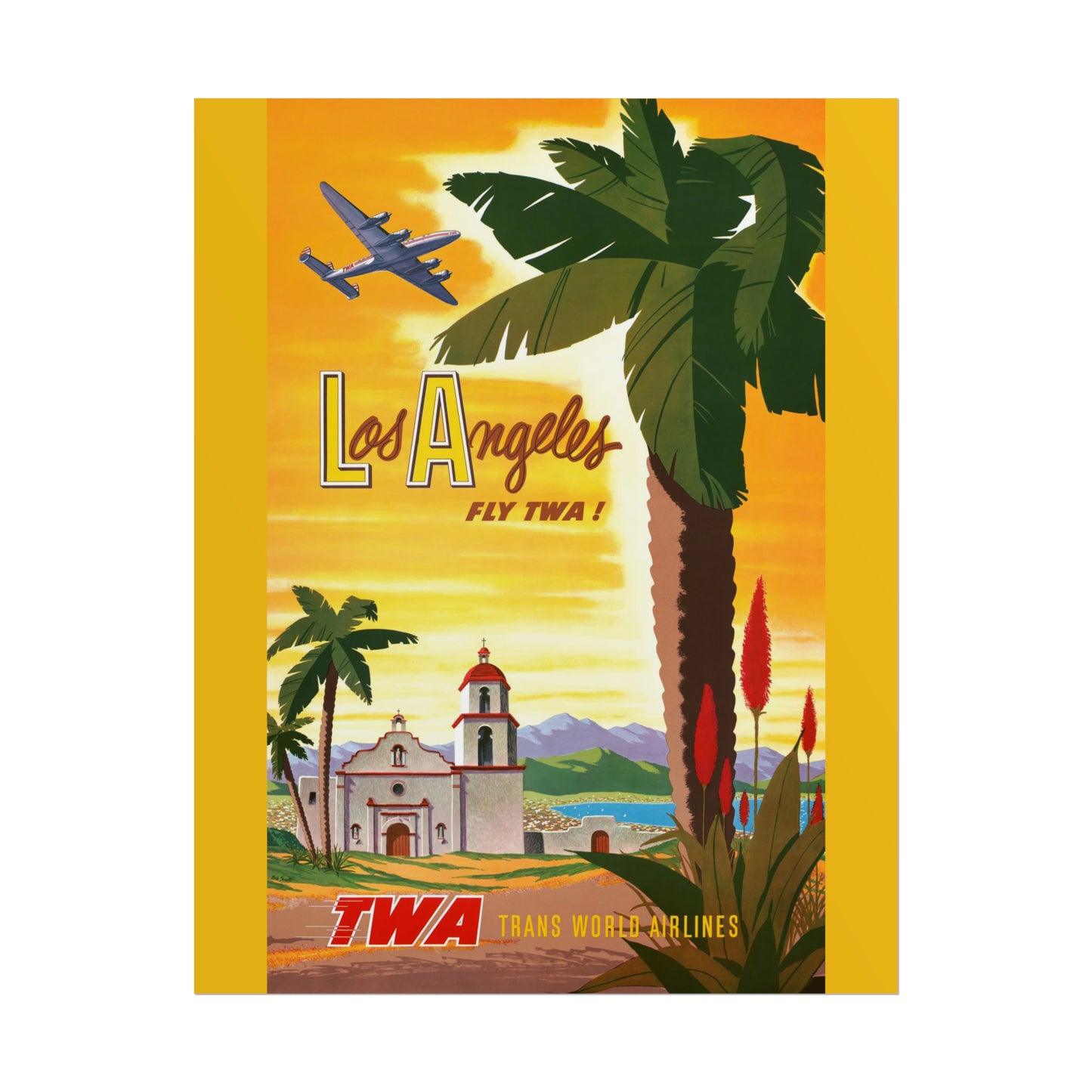 Vintage Travel Poster - Los Angeles - Rolled Poster