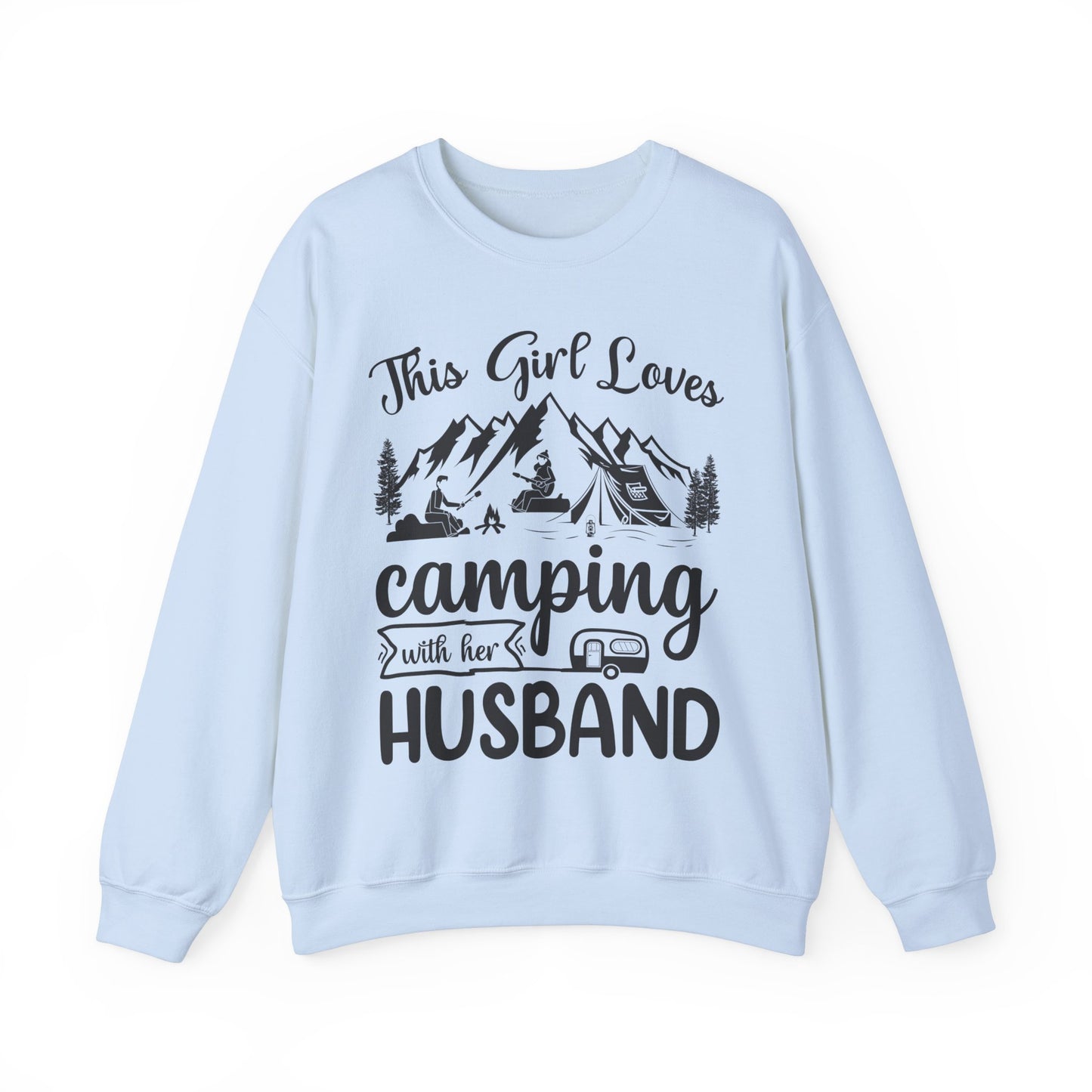 This Girls Loves Camping with Her Husband - Heavy Blend™ Crewneck Sweatshirt