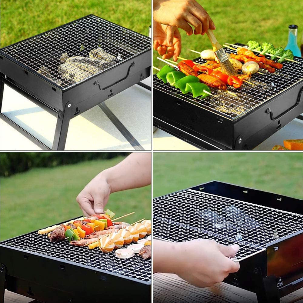 Small Portable Charcoal Barbecue Grill for Camping Hiking Picnics Traveling