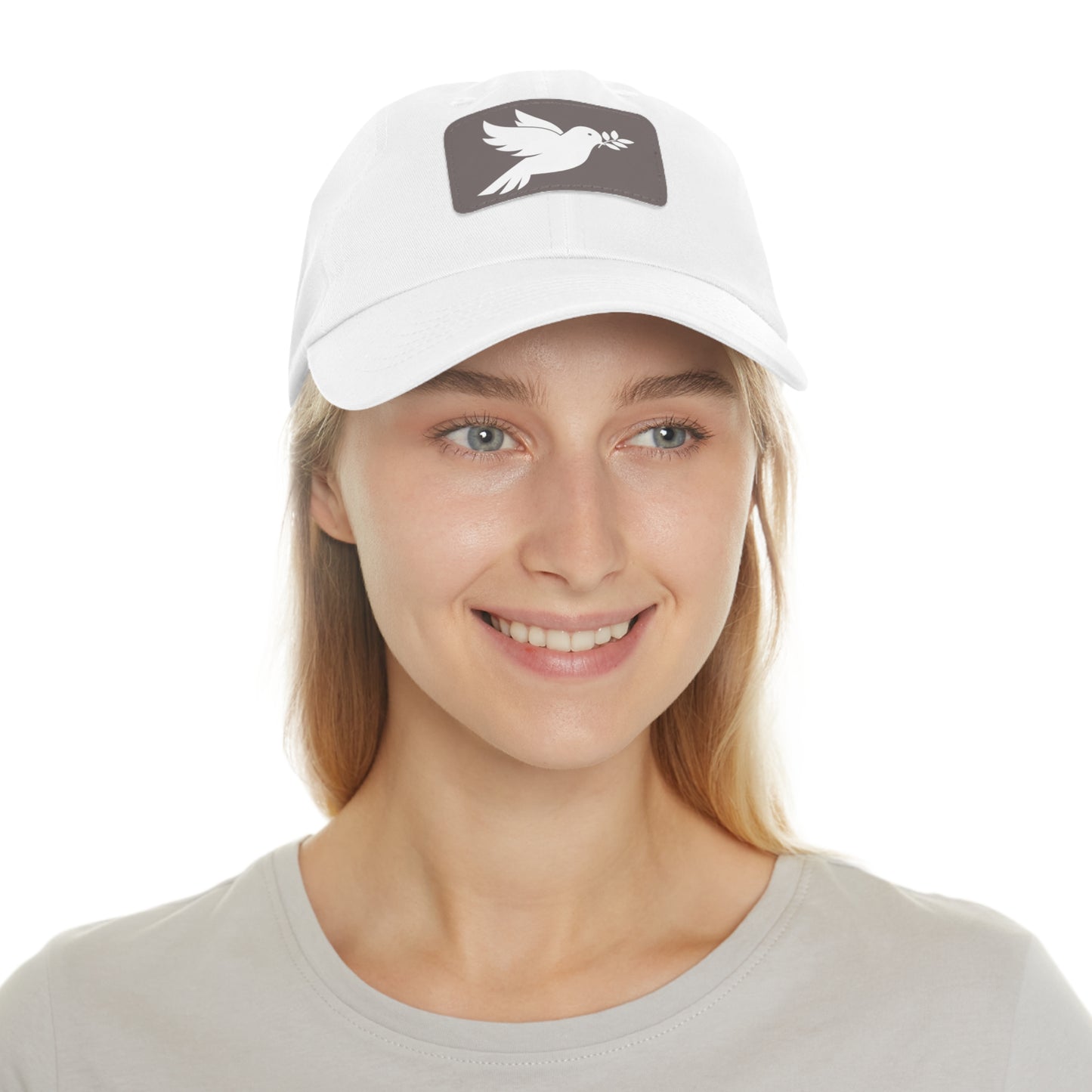 Peace Dove - Hat with Rectangle Leather Patch