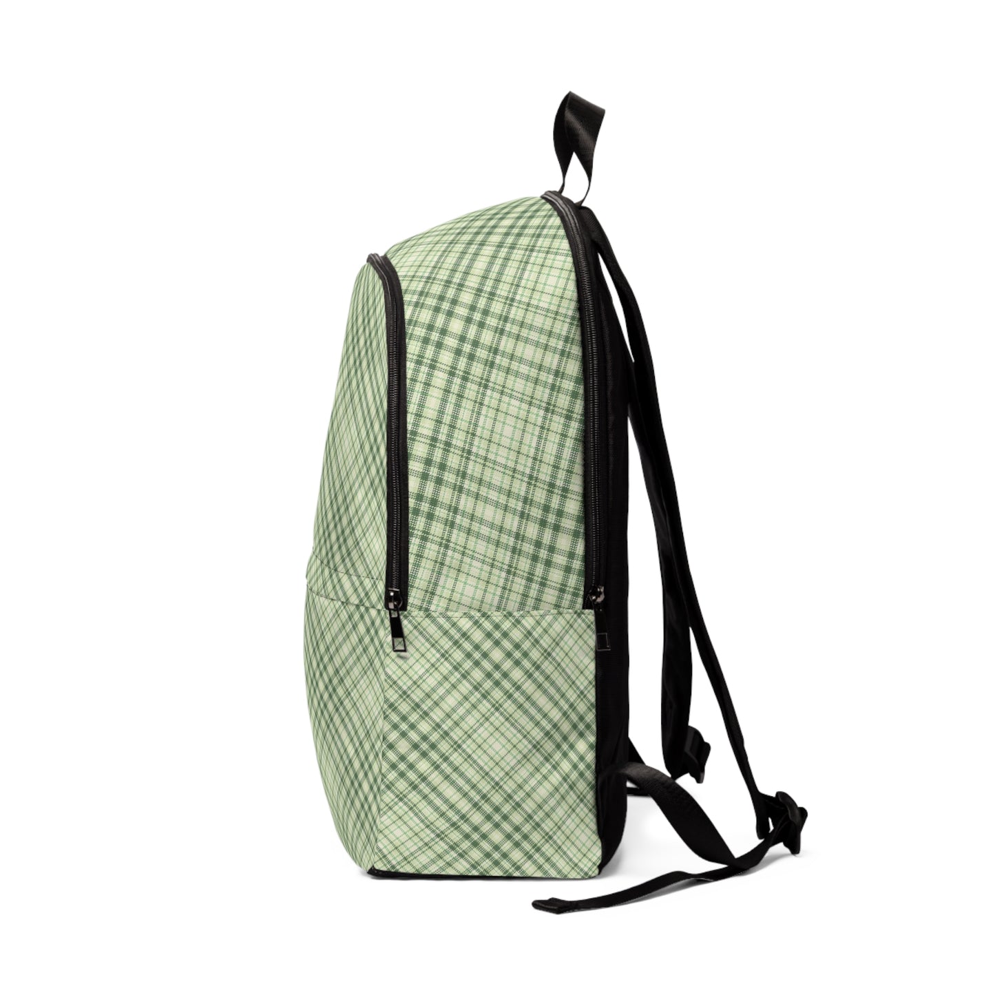 Green Plaid- Fabric Backpack