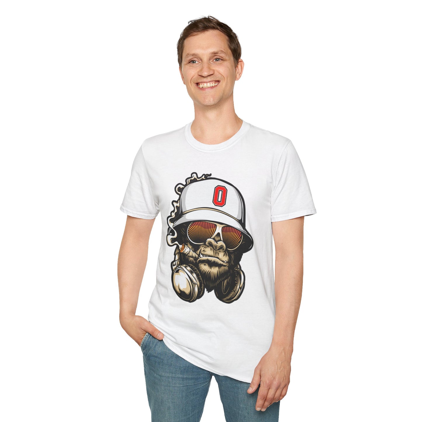 Gorilla Smoking (O) - Softstyle T-Shirt