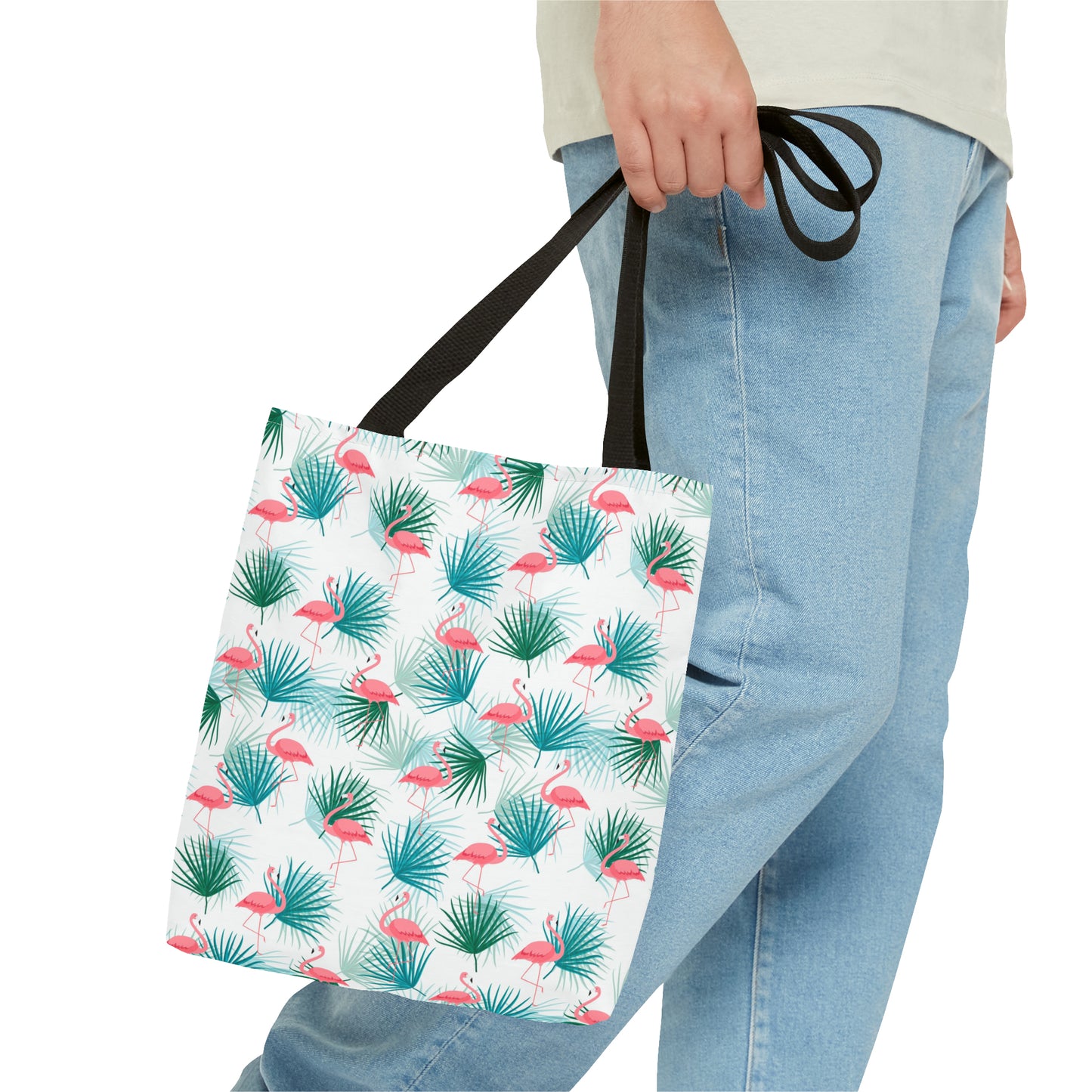 Pink Flamingos and Palms - Tote Bag