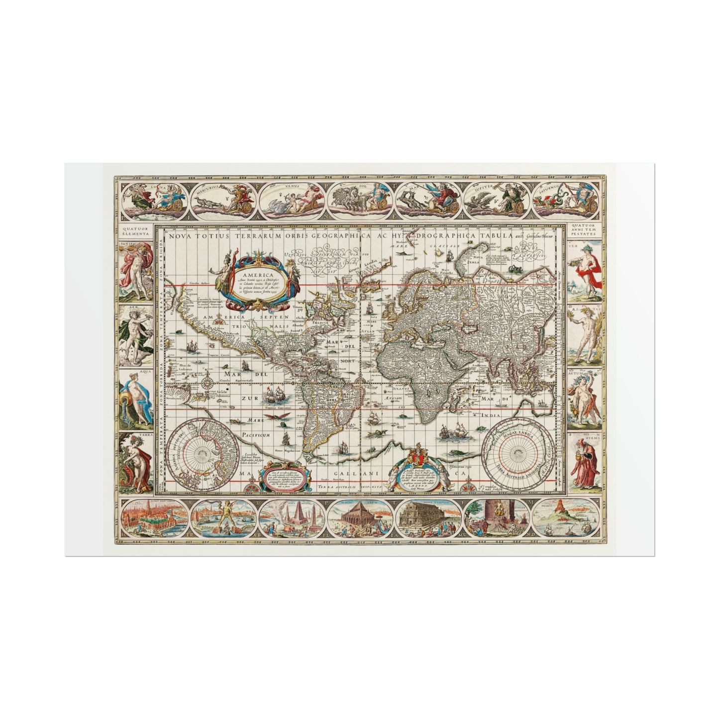 Vintage World Map 5 - Rolled Poster