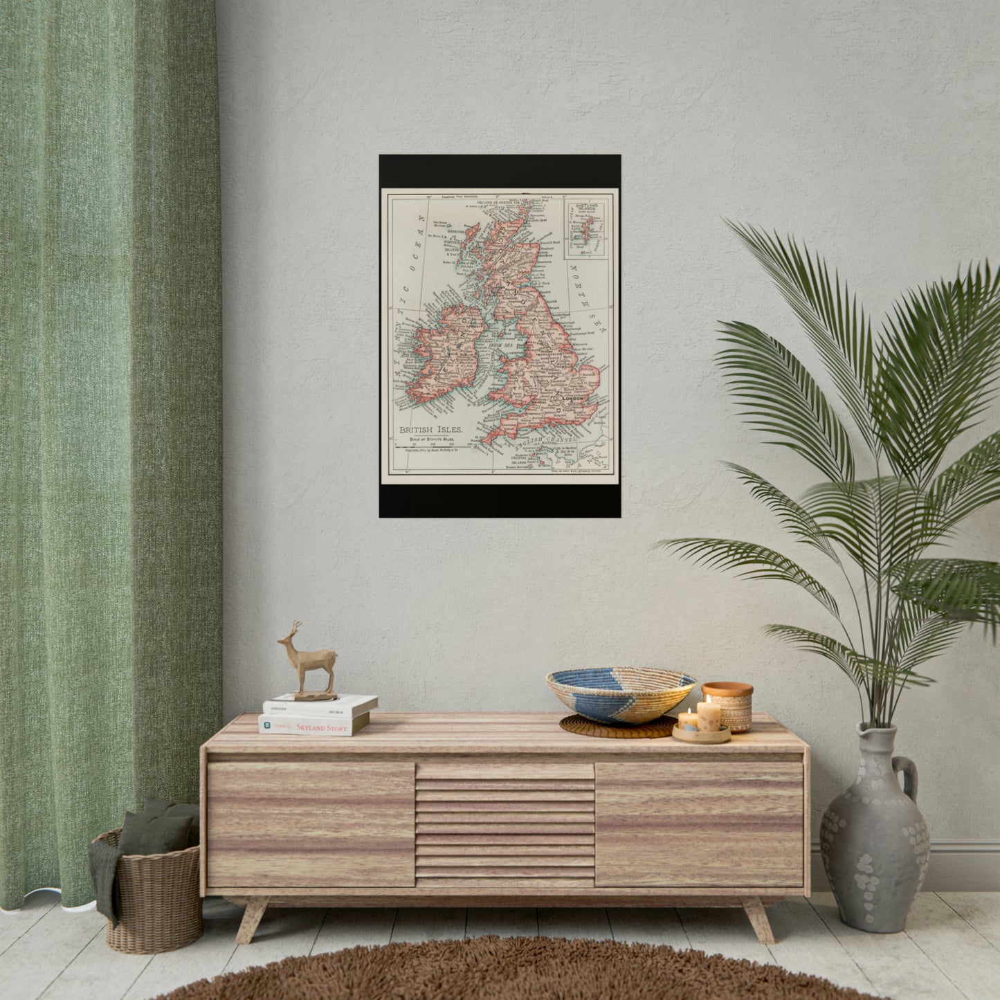 Vintage Map Poster - British Isles - Rolled Poster