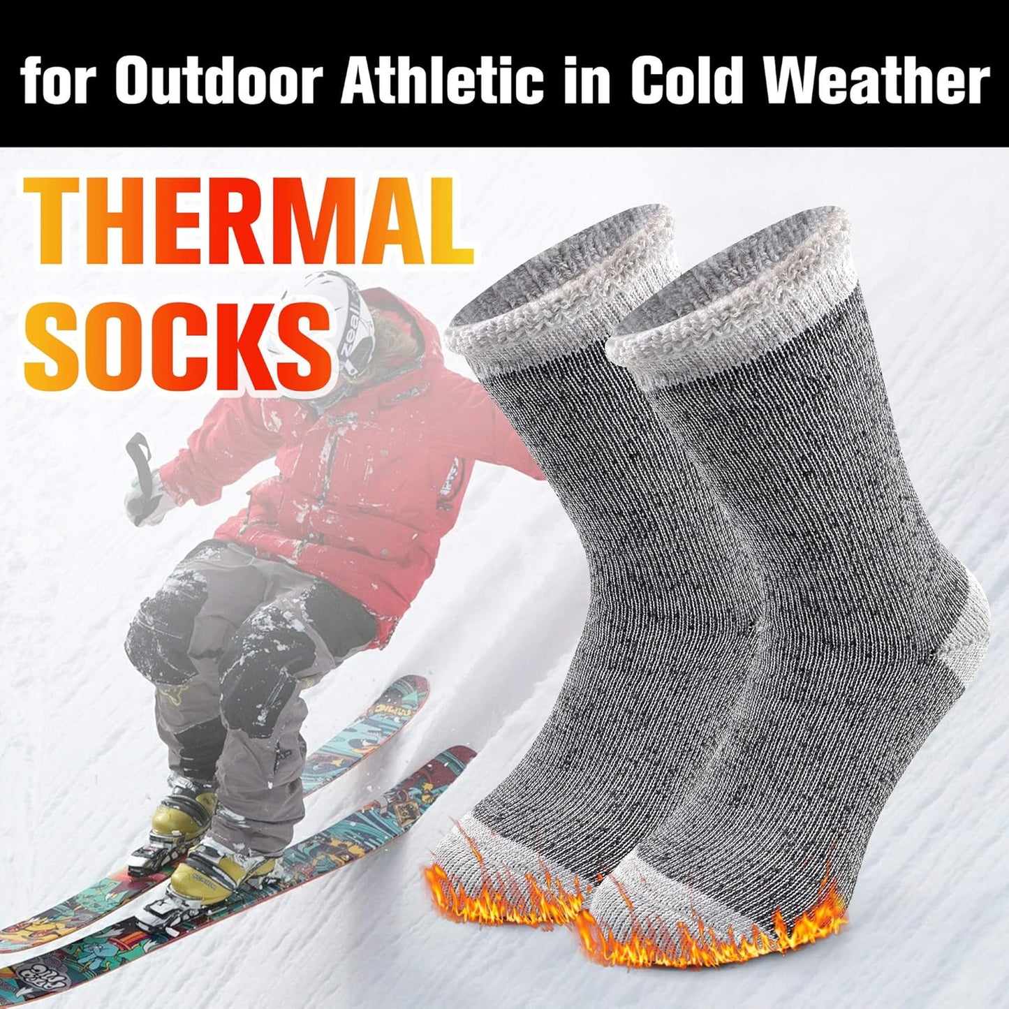 Winter Warm Thermal Socks for Men Women Extra Thick Insulated Heated Crew Boot Socks for Extreme Cold Weather