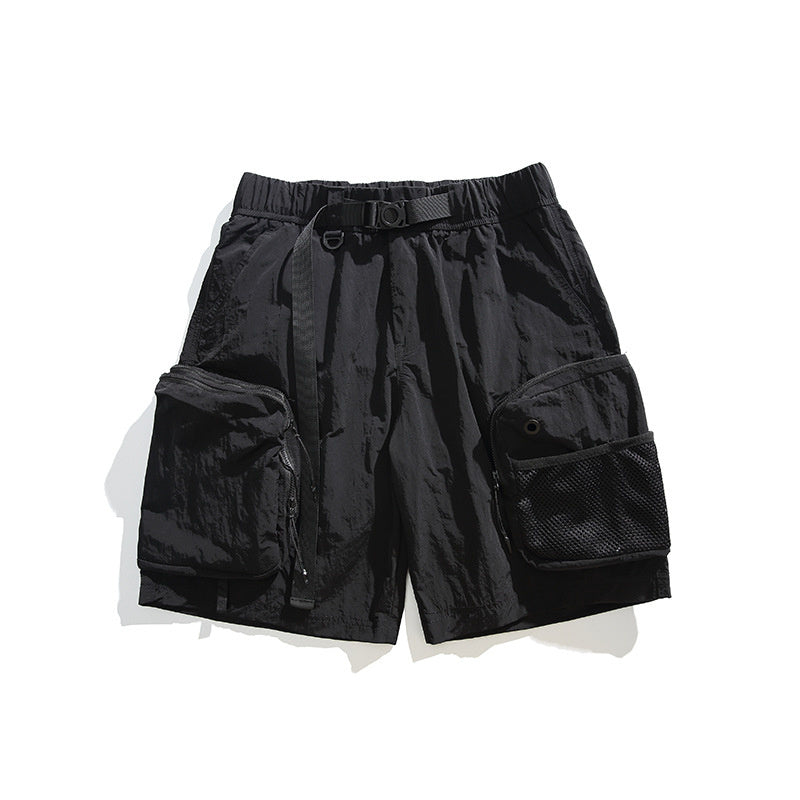 Mechanical Style Multi-Pocket Sports Shorts