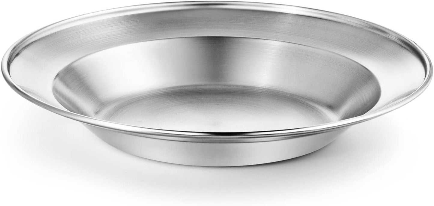 Unique Complete Messware Kit Polished Stainless Steel Dishes Set| Tableware| Dinnerware| Camping| Includes - Cups | Plates| Bowls| Cutlery| Comes in Mesh Bags