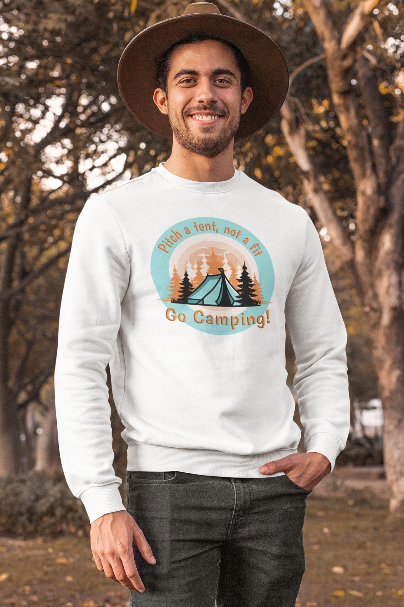 Pitch a tent, not a fit - Heavy Blend™ Crewneck Sweatshirt