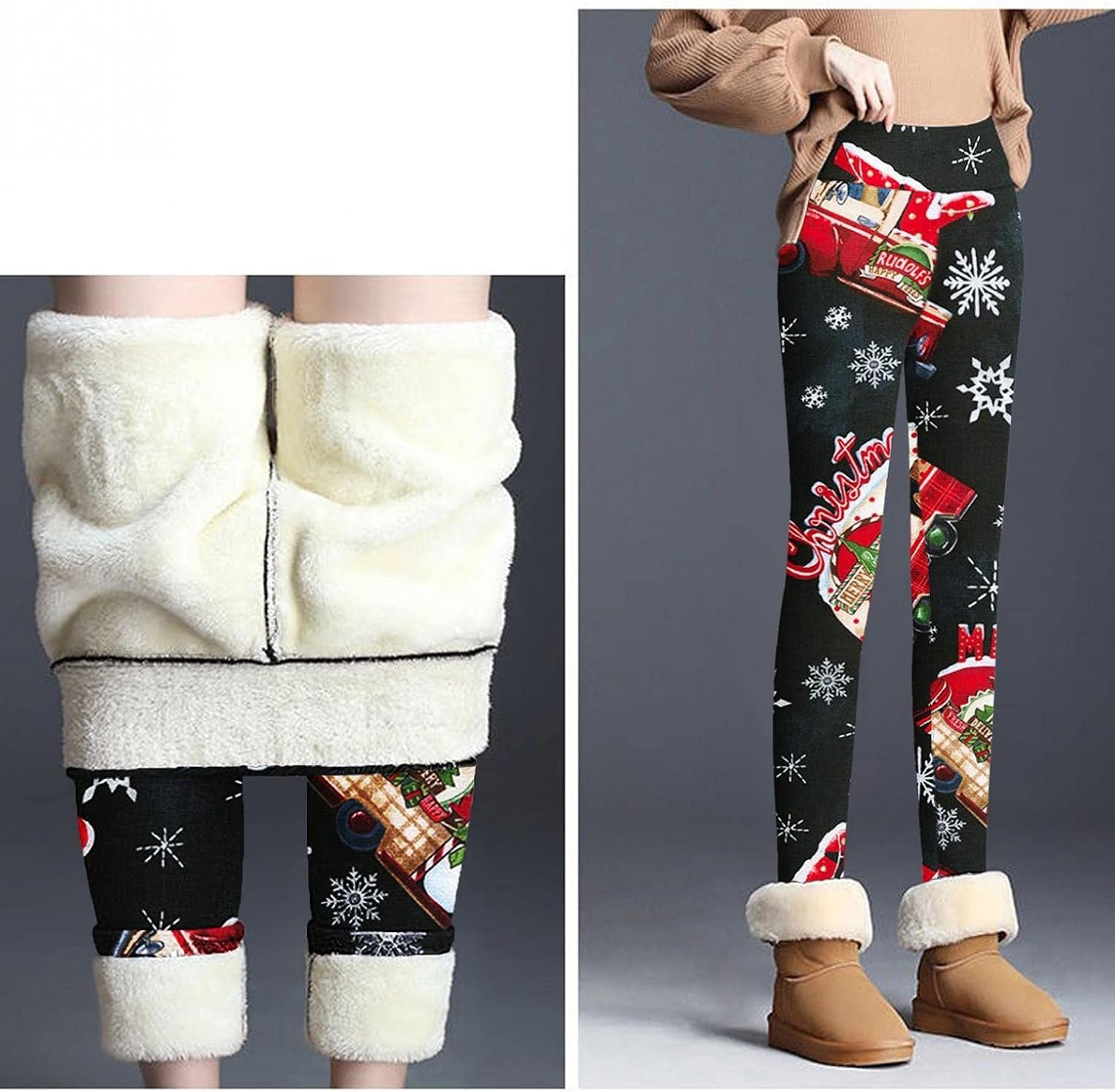 Winter Leggings for Women Warm,Women High Waist Elastic Casual Leggings Fleece Lined Cashmere Pants Thick Tights