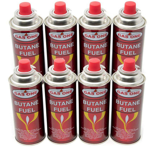 8 Oz. Butane Fuel Canister Cartridge with Safety Release Device (8-Pack)