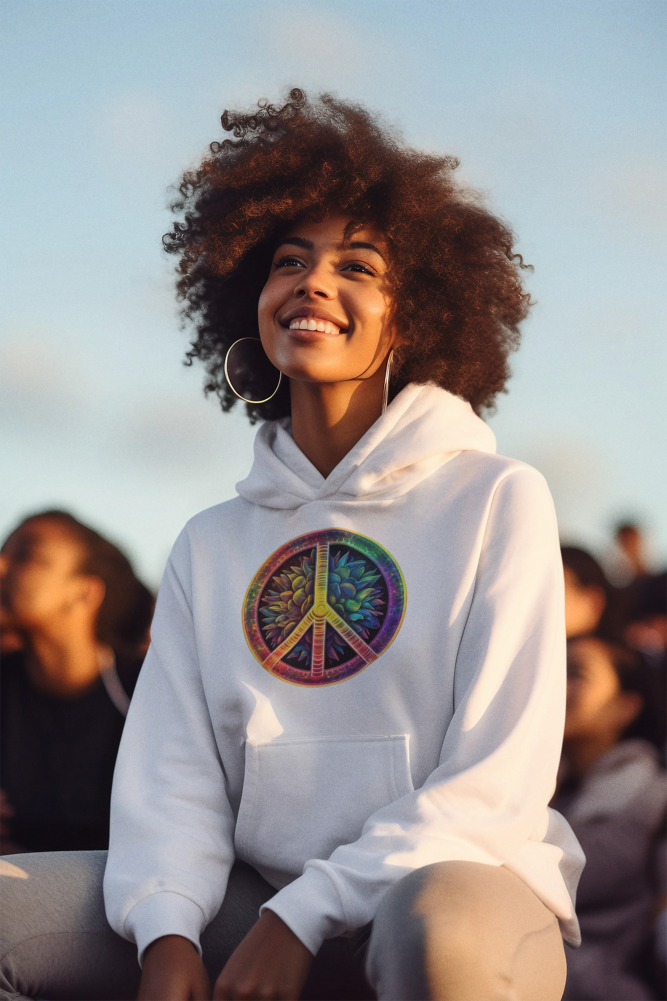 Vintage Peace Sign - Heavy Blend™ Hooded Sweatshirt