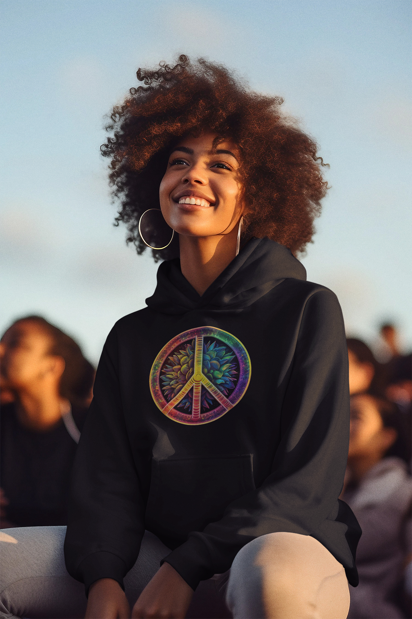 Vintage Peace Sign - Heavy Blend™ Hooded Sweatshirt