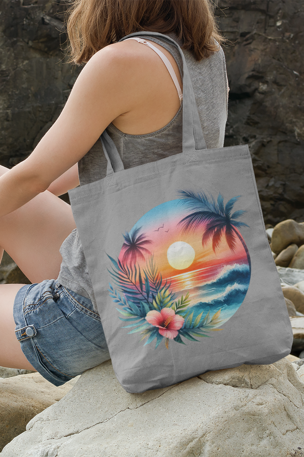 Tropical Sunset - Woven Tote Bag