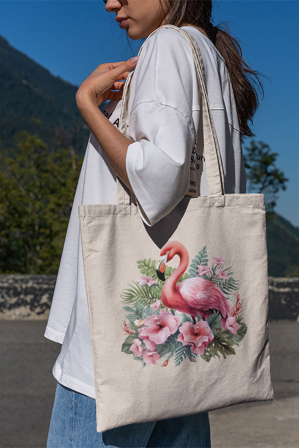 Pink Flamingo - Cotton Canvas Tote Bag