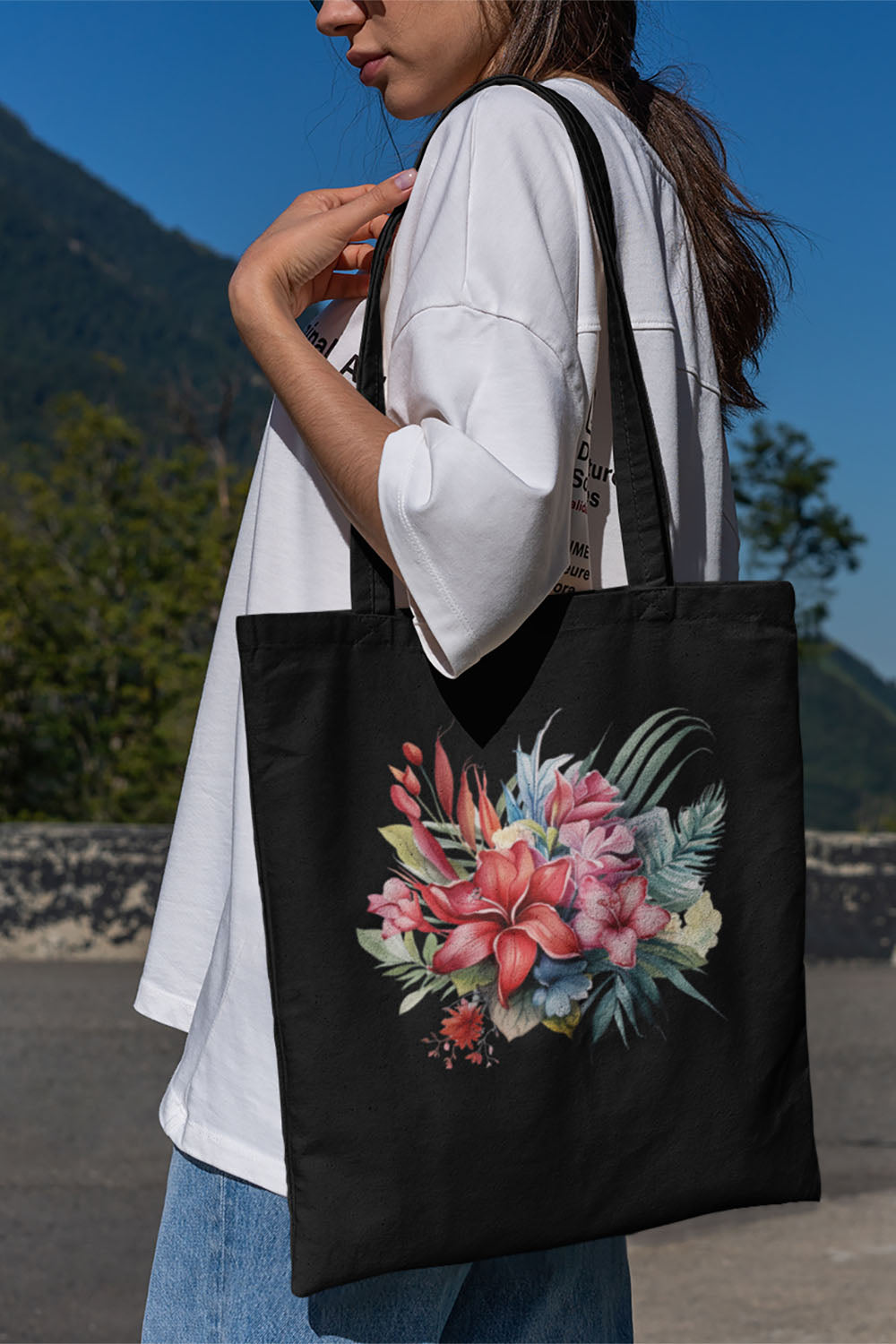 Tropical Flowers - Cotton Canvas Tote Bag